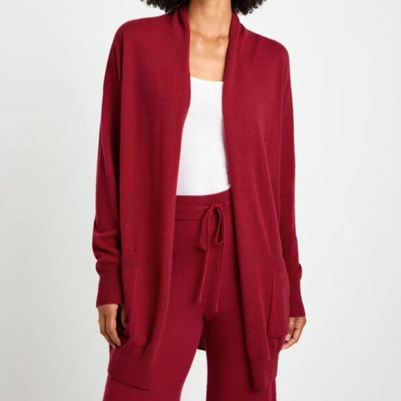 Splendid Tori Cashmere Cardigan with Pockets in Holly Red Size Small (NWT) - Picture 1 of 9